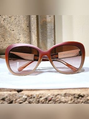 Burberry Semi-Cat Eye Full Rim Sunglasses(BE3088)Brown/Gold
